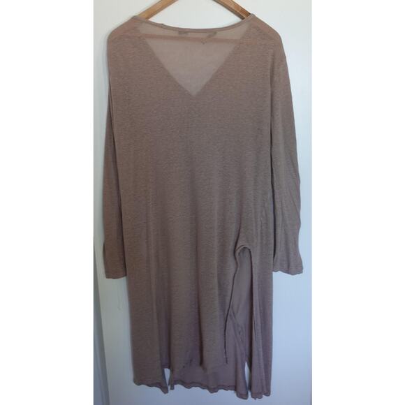 Doe & Rae Cardigan Sweater Womens Small Taupe Long Duster Lightweight Lagenlook - Picture 5 of 11